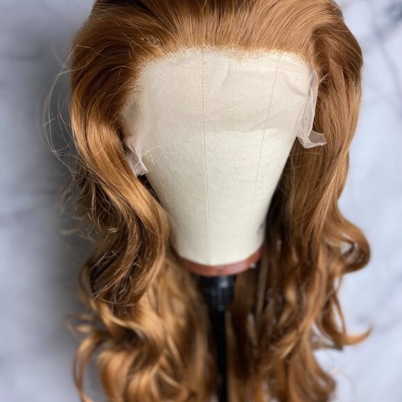 Long Golden Brown Lace Front Wigs